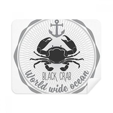 Imagem de Pano de limpeza com estampa de organismo marinho de caranguejo, 2 peças, tecido de camurça