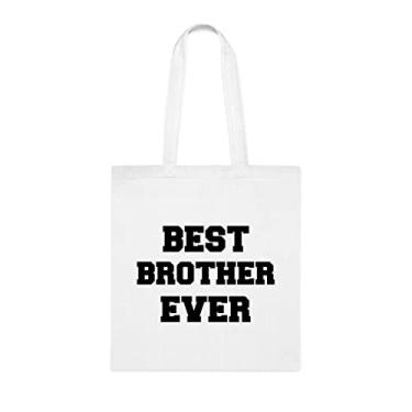 Imagem de Bolsa Brother Tote bag, Best Brother Ever Tote bag, Presente para irmão da irmã irmão, para irmão, para irmão, Bolsas reutilizáveis para irmão, Branco