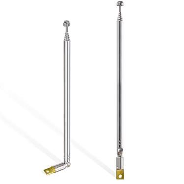 Imagem de Bingfu 6 seções telescópica 65 cm AM antena FM substituição de antena de rádio portátil (pacote com 2) compatível com receptor de rádio estéreo doméstico áudio AV receptor de home theater receptor de TV sintonizador