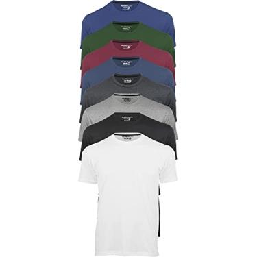 Imagem de Kit 8 Camiseta Masculina Básica Atacado Algodão 30.1 Premium (P, Branco, Preto, Cinza, Chumbo, Azul, Bordo, Verde, Royal)
