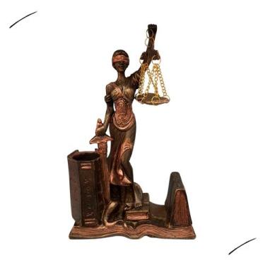 Imagem de Themis Deusa Dama Da Justiça Porta Canetas Estátua Direito - Empório D