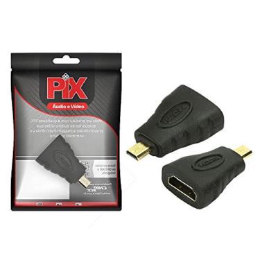 Imagem de Pix, 003-8503, Adaptador Micro HDMI PLA stico - Micro HDMI Macho Para HDMI Femea