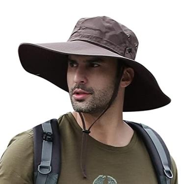 Imagem de Chapéu de sol, Moniss Chapéu de sol de aba larga proteção UV chapéu de balde dobrável para pesca caminhada acampamento 12 cm aba
