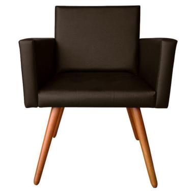 Imagem de Poltrona Vitória Decorativa Courino Sintético Marrom