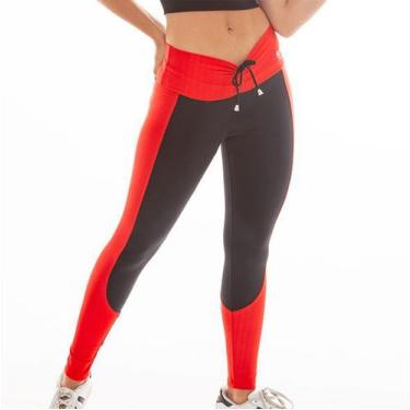 Imagem de Calça Legging Byg Red E Black - Byg Moda Fitness