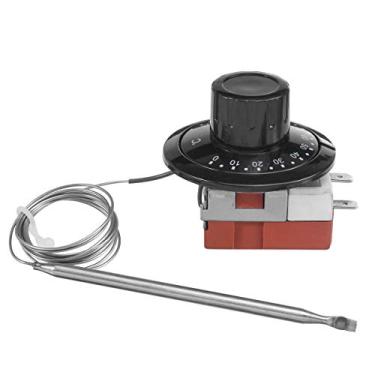 Imagem de MACHSWON Termostato capilar universal radiador de resfriamento, interruptor de controle de ventilador TS-120SR controlador de temperatura ajustável 0-120°C Aquecimento/resfriamento termostato capilar