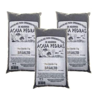 Imagem de Substrato Aqua Pedras Basalto N°0 - 3kg Aquários e Jardins