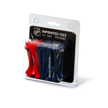 Imagem de Team Golf NHL Columbus Blue Jackets pacote com 50 camisetas de golfe de 6 cm, pacote com 50, tamanho regular, cores de várias equipes