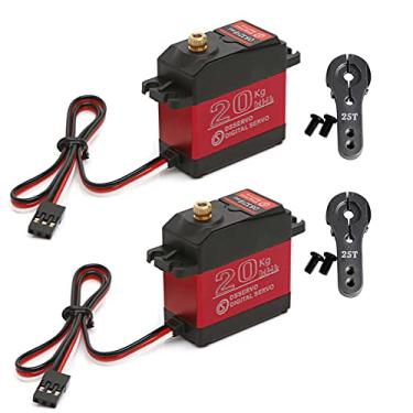 Imagem de DS3218 Servo digital à prova d'água com braço servo 25T, 20 kg de alto torque controle de engrenagem de metal completo 270 ° (pacote com 2)