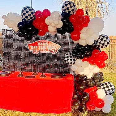 Imagem de 148 Pieces Race Car Balloons Arch Garland Kit,Racing Car Theme Birthday Party Decorations Cars Balloon Arch Kit 5 10 18 Inch