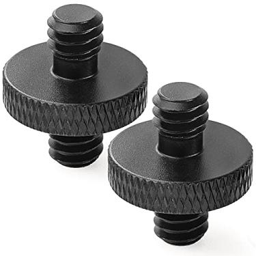 Imagem de Adaptador macho de 0,6 cm para macho de 0,6 cm para adaptador de parafuso de tripé rosqueado dupla face conversor de rosca para montagem em gaiola de câmera Avatar (pacote com 2)