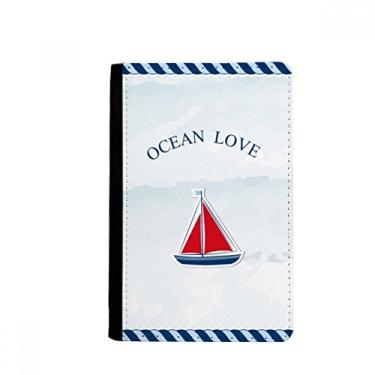 Imagem de Veleiro Ocean Love Sea Sailing Blue Passport Holder Notecase Burse Carteira Capa Cartão Bolsa, Multicolor