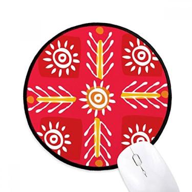 Imagem de DIYthinker Totems de trigo do México desenho civilização antiga mousepad desktop escritório tapete redondo para computador