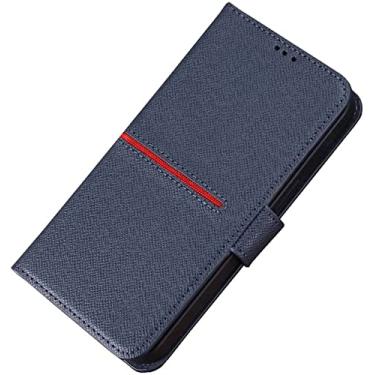 Imagem de NEYENS para Apple iPhone 11 Pro Max 6,5 polegadas capa carteira, função de stend de couro fivela magnética capa de telefone fólio [suporte de cartão] (cor: azul)