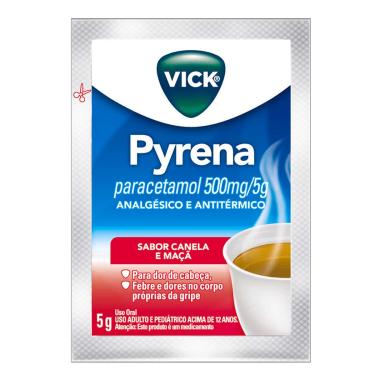 Imagem de Vick Pyrena Paracetamol 500mg/5g Sabor Maçã e Canela Pó para Solução Oral 5g 5g