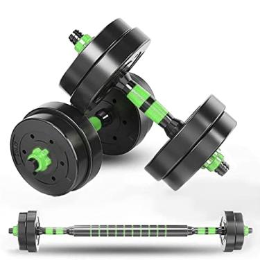 Imagem de Jogo de Halteres 10kg verde aço emborrachado kit para crossfit treino pesado