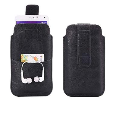 Imagem de Estojo Caso de cinto de bolsa de couro universal para Samsung para iPhone, capa de telefone carteira de bolsa de couro para smartphone, para Lg. Capa de celular Estojo de telefone (Size : 4.8"-5.2")
