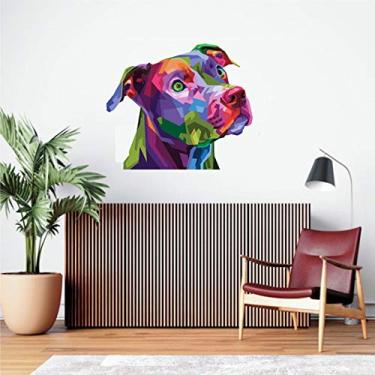 Imagem de Adesivo De Parede Pitbull color pet tamanho 50cmx60cm
