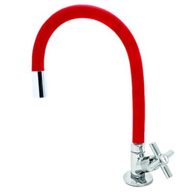 Imagem de Torneira Tubo Flexível de Silicone Color Mesa Vermelha C31 1/4 de Volta 3069