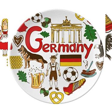 Imagem de Prato de porcelana decorativa com a bandeira nacional da Alemanha Love Heart Landscap