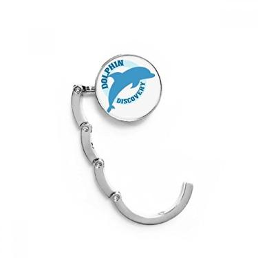 Imagem de Gancho de mesa com padrão de golfinho simplificado oceano azul extensão dobrável gancho decorativo