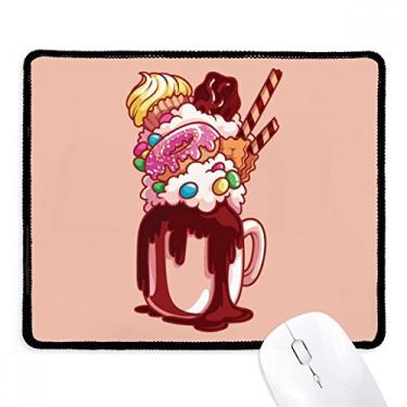 Imagem de Donut Chocolate Biscuit Cup Sorvete Mousepad Borda costurada Tapete de borracha para jogos