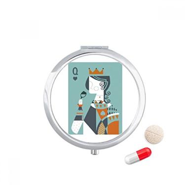 Imagem de Caixa de armazenamento de medicamentos com ilustração de cartas de baralho com padrão Q
