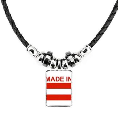 Imagem de DIYthinker Feito na Áustria Country Love Necklace Jewelry Torque Leather Rope Pendant