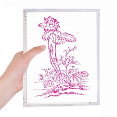 Imagem de Caderno de folhas soltas com flores de lótus e folhas de lótus