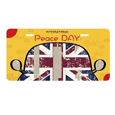 Imagem de DIYthinker Placa de carro com a bandeira da União Jack do Rei de Londres, Reino Unido, decoração de carro