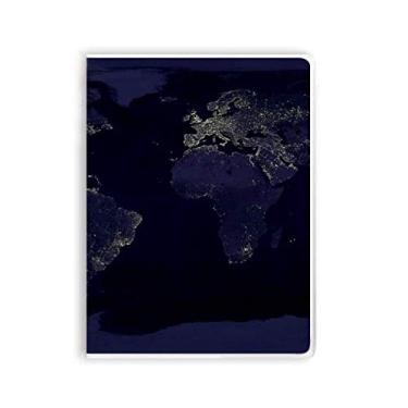 Imagem de Caderno de mapa aéreo misterioso do planeta Terra, capa de goma