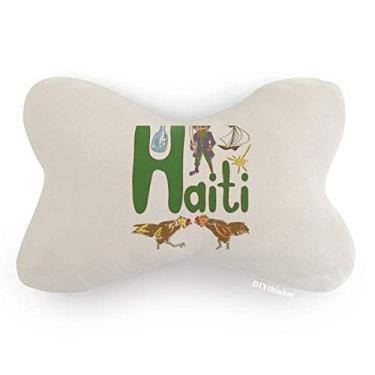Imagem de DIYthinker Almofada de apoio de cabeça para decoração de pescoço com símbolo nacional Haiti