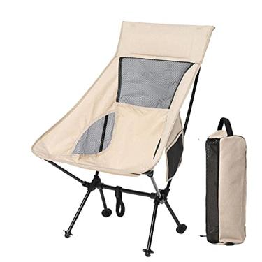 Imagem de Cadeira dobrável, cadeira de acampamento portátil, compacta ultraleve dobrável, dobrável, carga máxima de 150 kg, perfeita para acampamento, festivais, jardim, viagens de caravana, pesca, praia marrom super