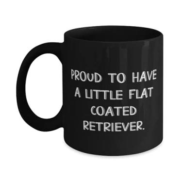 Imagem de Proud to Have a Little Flat Coated Retriever. Caneca de 325 ml, presente de cachorro Retriever revestido plano de amigos, copo reutilizável para amantes de animais de estimação