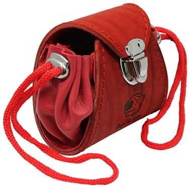 Imagem de Dogs My Love Bolsa de couro genuíno para treino, bolsa de cintura, bolsa de fixação e cinto vermelha