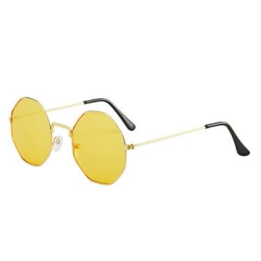 Imagem de Óculos de sol de cores redondas femininos metal curvo templos eyewear oceano sem aro moda óculos de sol senhoras uv400,1
