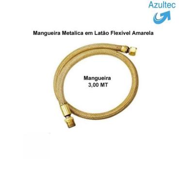 Imagem de Mangueira Metalica Flexivel Em Latão Trançada Amarela  - Todas As Marc