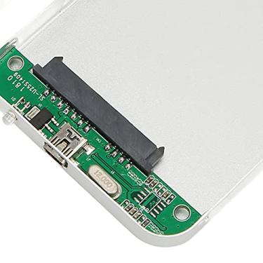 Imagem de Caixa de Disco Rígido, Caixa de Disco Rígido de Liga de Alumínio de 480 Mbps Caixa de Disco Rígido SSD para HDD e SSD de 2,5 pol. e 7 a 9,5 Mm de Espessura Com Interface SATA (Prata)