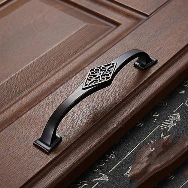 Imagem de Armário de bronze vermelho com puxador de armário de cobre antigo estante gaveta guarda-roupa armário de vinho puxadores, 6017,128 mm, preto vermelho