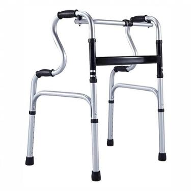 Imagem de Zimedical Andador Idoso 2 Níveis Fixo/Articulado Resistente 130 Kg Cinza/Preto Alumínio 73-90.5cm 3kg
