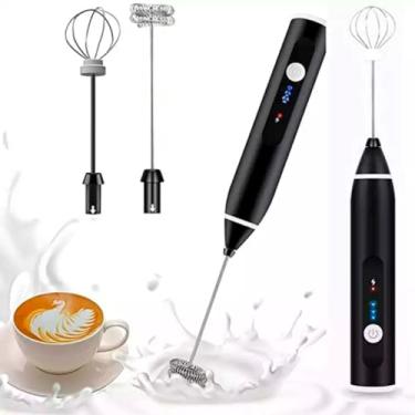 Imagem de Claymore Mini Mixer Batedor Portátil Elétrico Multiuso Aço Inox Preto Misturador de Alimentos