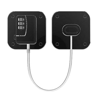 Imagem de Colcolo Fechadura de Geladeira 3 Números Codificados Cadeado de Congelador Cadeado de Geladeira Combinação Segurança para Crianças para Freezers, Preto, Tamanho real