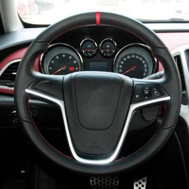 Imagem de LAVIYE Capa do volante do carro de couro artificial preto, para Opel Mokka 2013-2016 Opel Insignia 2009-2013 Astra J 2010-2015 Meriva