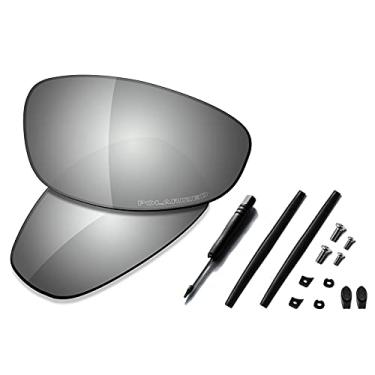 Imagem de SAUCER Lentes de reposição premium e kits de borracha para óculos de sol Oakley Juliet de alta definição – Metal cromado polarizado