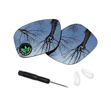 Imagem de Raydi Lentes de substituição de policarbonato e acessórios para óculos de sol Oakley Holbrook Metal OO4123 Square - Espelho de titânio prateado - Polarizado