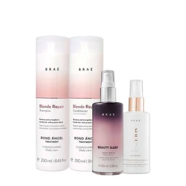 Imagem de Kit Braé Blond Repair Shampoo Condicionador Beauty Sleep e Oil Blend (4 produtos)