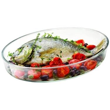 Imagem de Travessa Oval Refratário Assadeira em Vidro Borossilicato 2 Litros 30x21x6,5cm