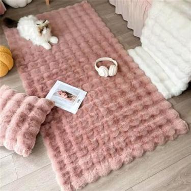 Imagem de Tapete de pelúcia para decoração de casa, almofada de varanda, sala de estar, quarto de menina, pó de esconder, 50x50cm