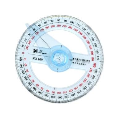 Imagem de GREYWAWA Transferidor de círculo de medida de ângulo de 360 graus transferidor de plástico de 360 graus para medição de redação de escritório em sala de aula