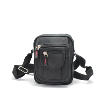 Imagem de Bolsa shoulder Bag Lateral OmbroTransversal Alça Regulável T-9 (Preto)